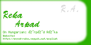 reka arpad business card